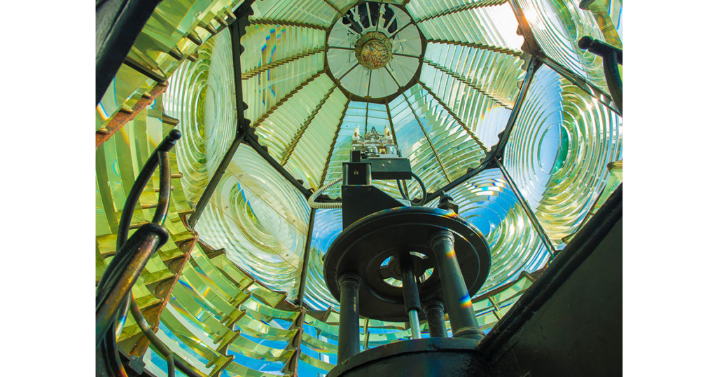 Fresnel lens showing how focus brings business growth